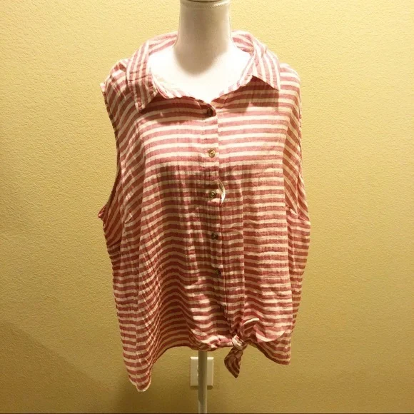 NWT Pink striped tank top - Picture 3 of 8